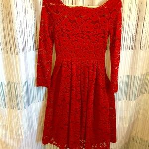 Red lace dress